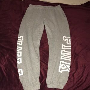 VS Pink heathered grey sweatpants